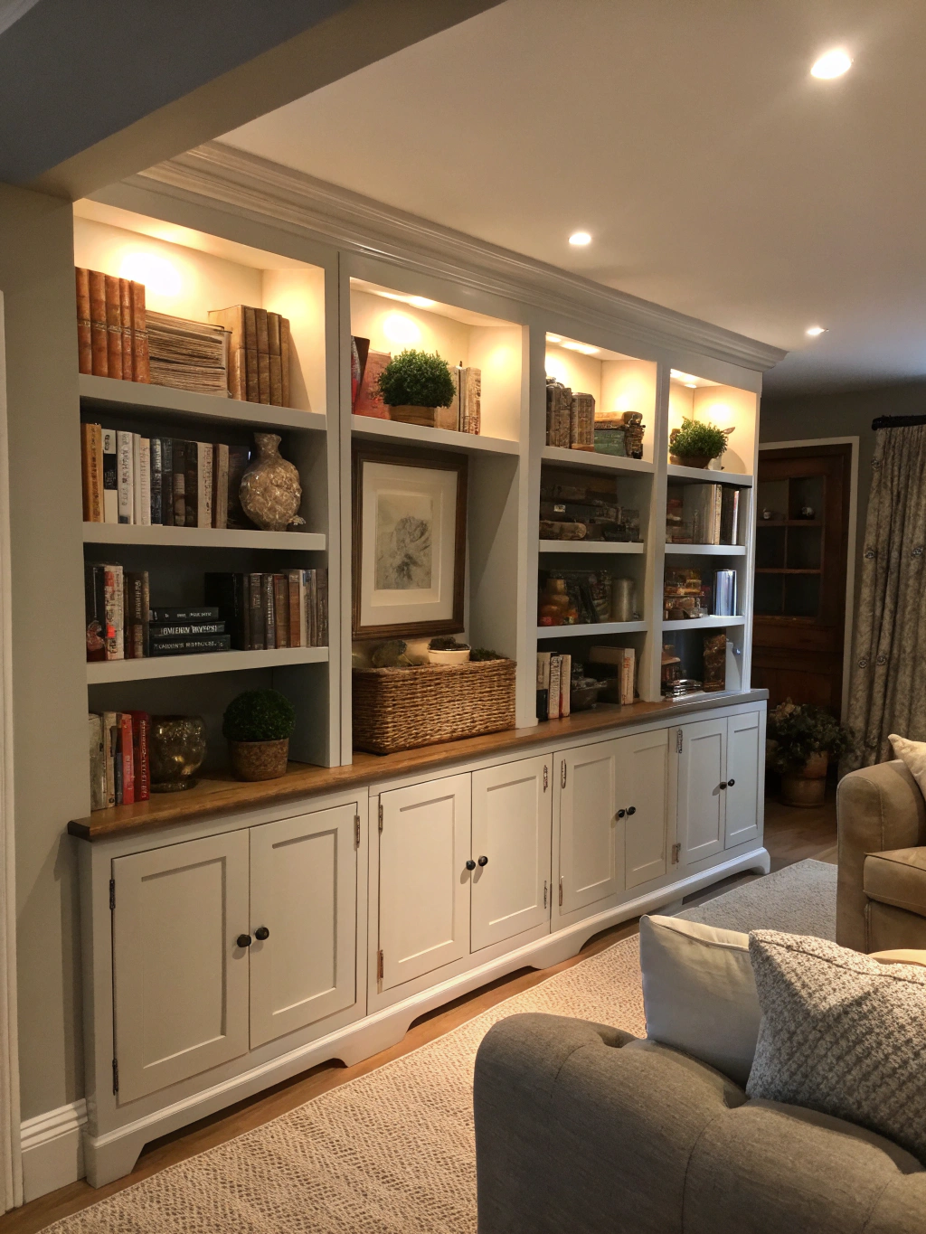 Custom built-in shelving and storage for home office
