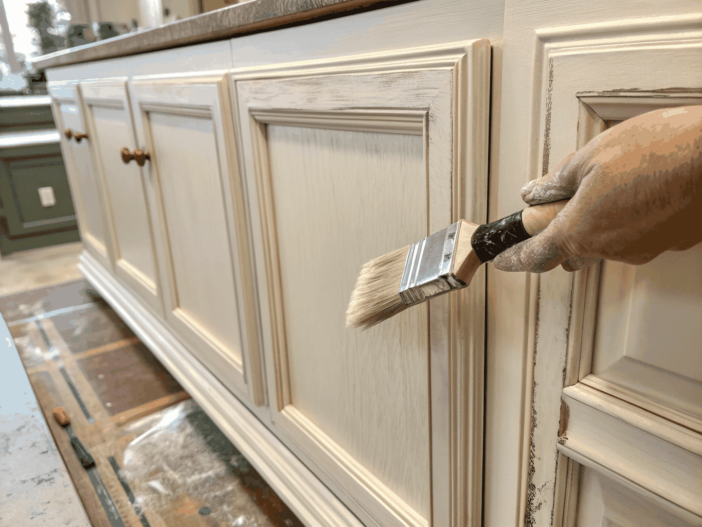 Professional cabinet refacing process