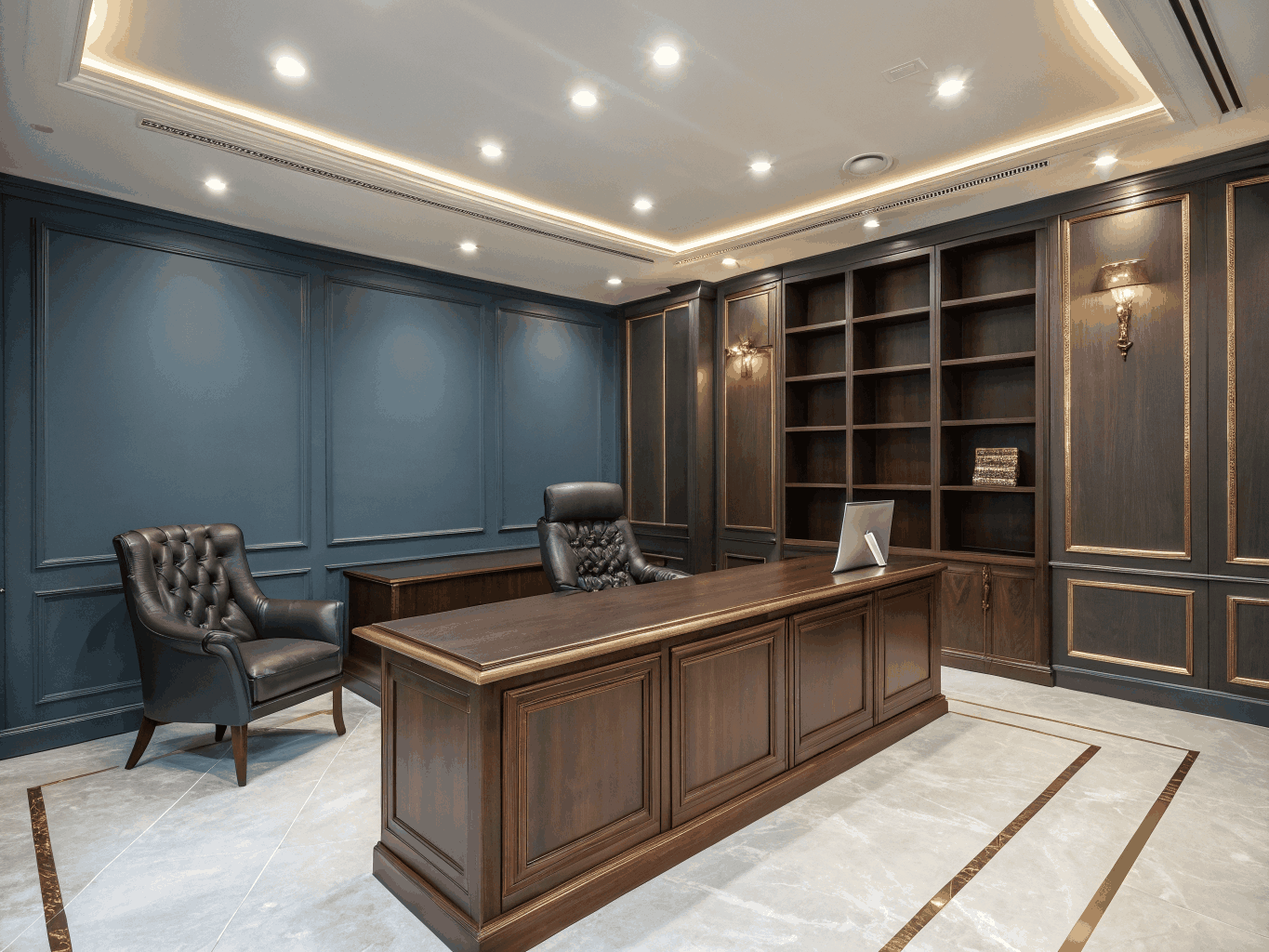 Custom commercial millwork for office reception