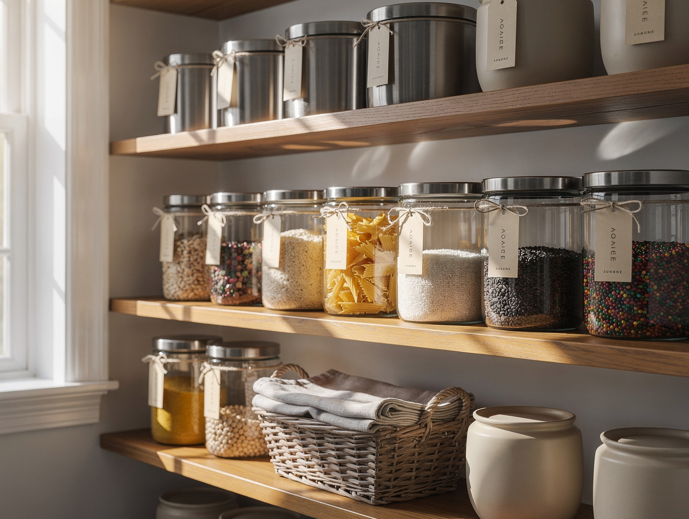 Custom kitchen pantry with pull-out drawers