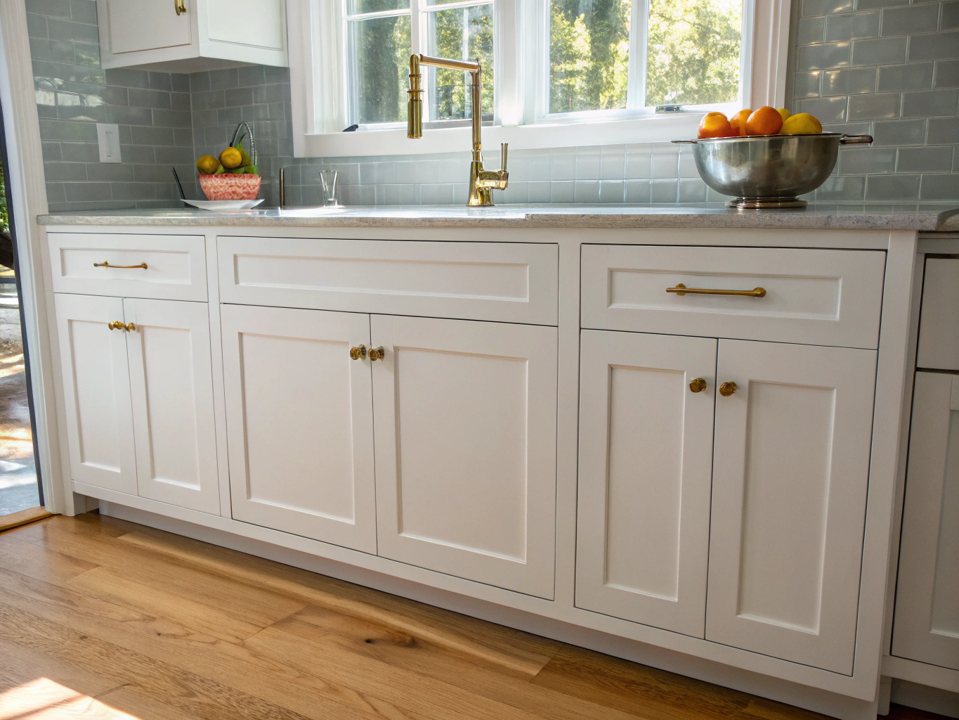 Classic shaker style cabinets in a warm neutral finish