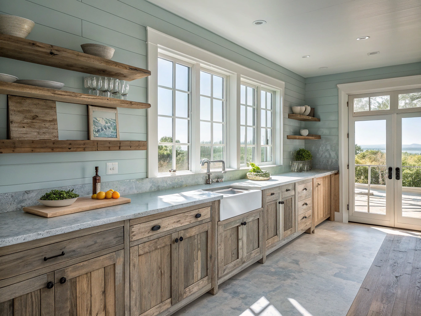 Light and airy coastal style kitchen design