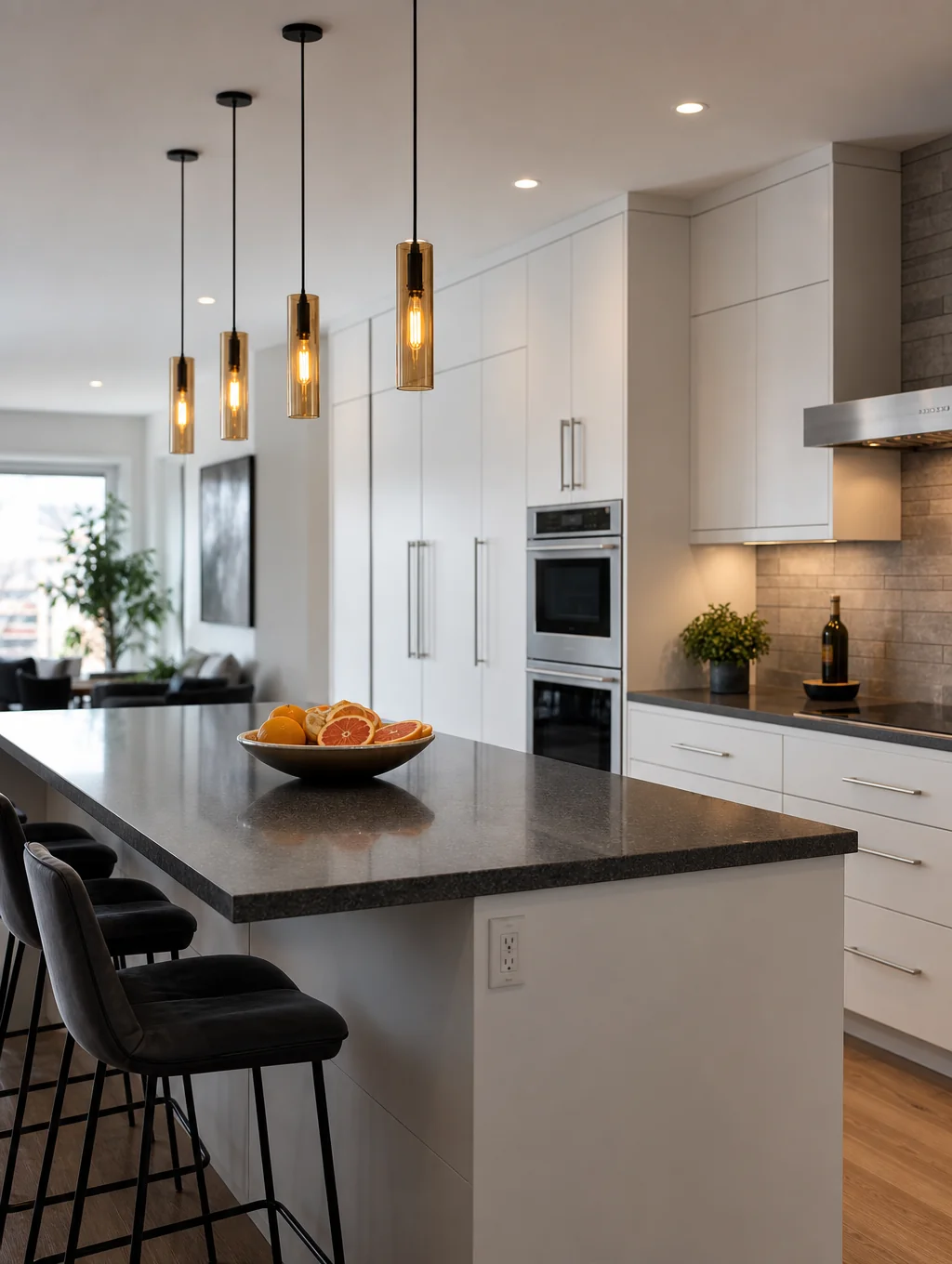 Two-tone kitchen design with white uppers and grey lowers in West Boca Raton