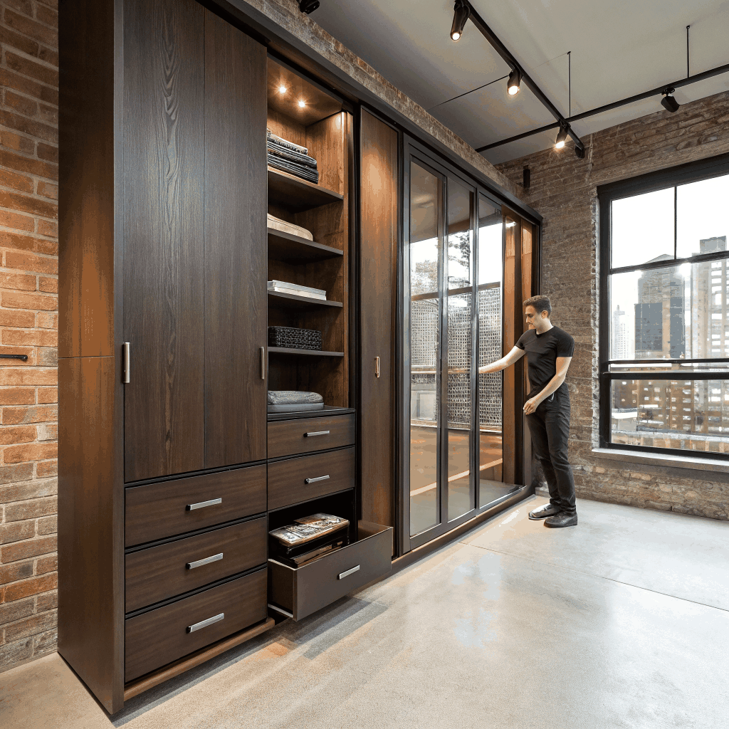 Custom walk-in closet organization system