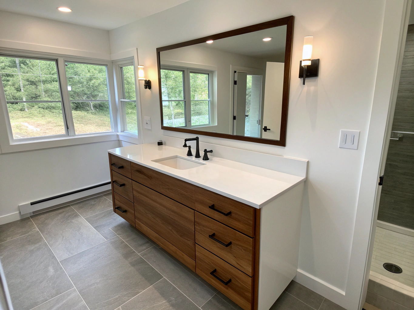 Sleek contemporary bathroom vanity