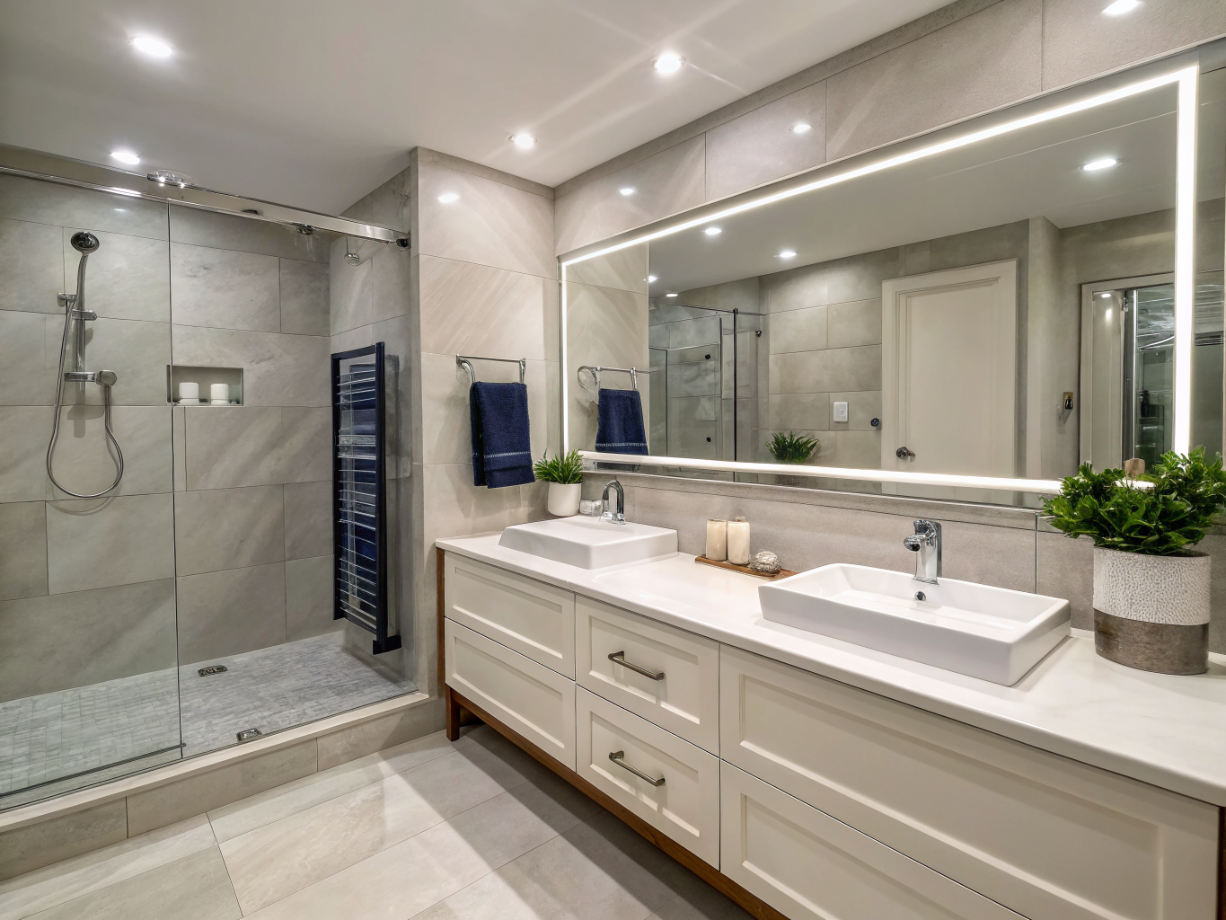 Luxury double sink custom bathroom vanity
